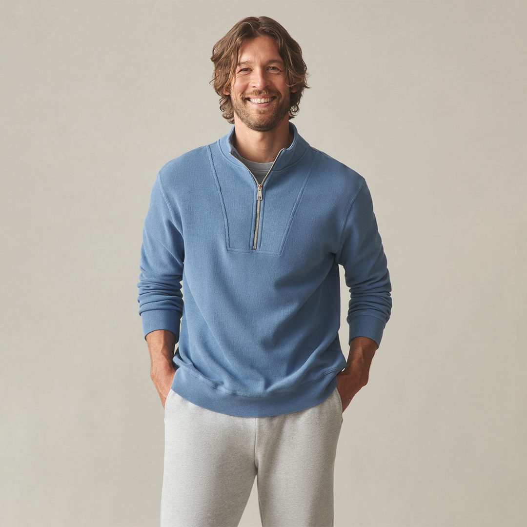 ribbed half zip sweatshirt – rhs411 ribbed half zip sweatshirt – rhs411