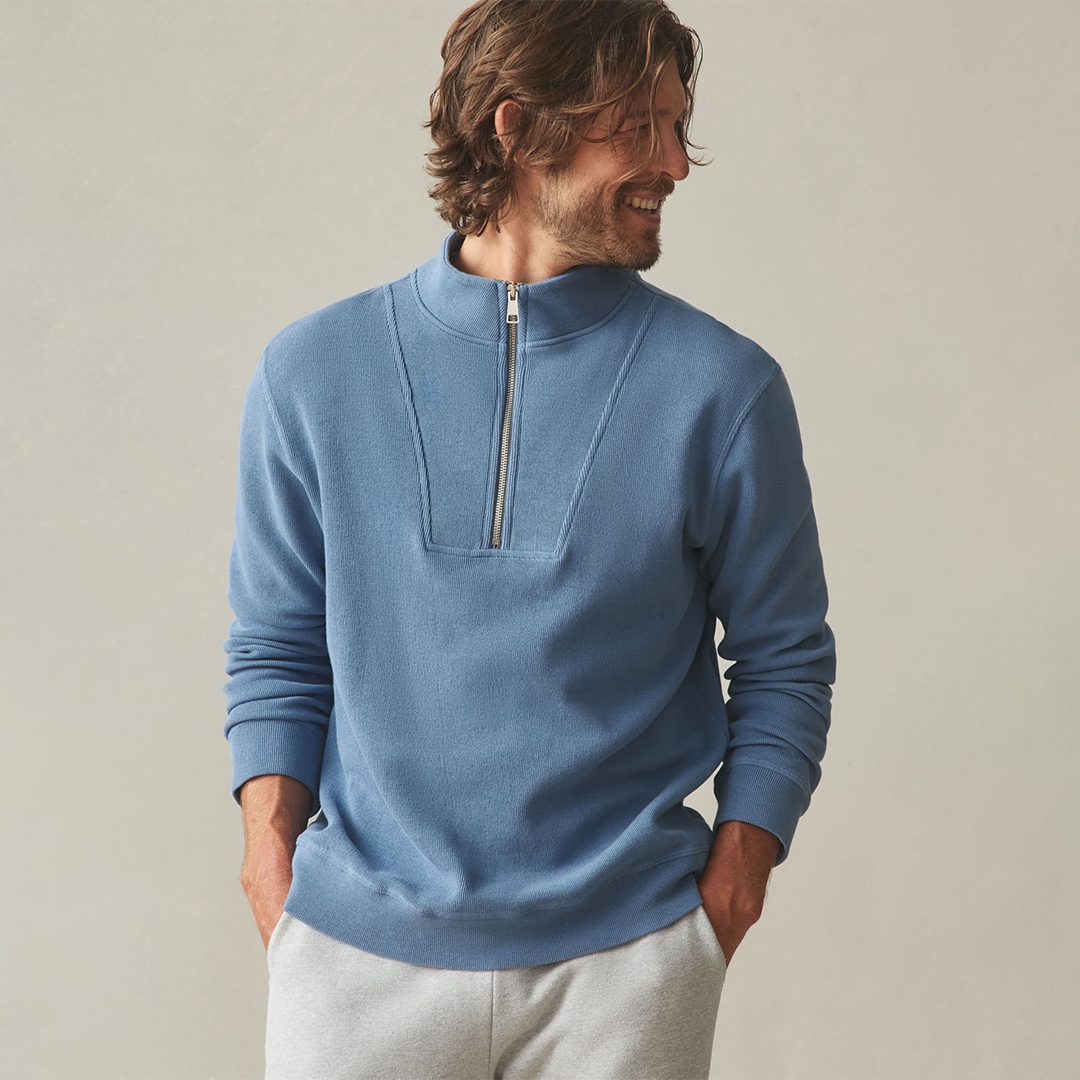 ribbed half zip sweatshirt – rhs411 ribbed half zip sweatshirt – rhs411